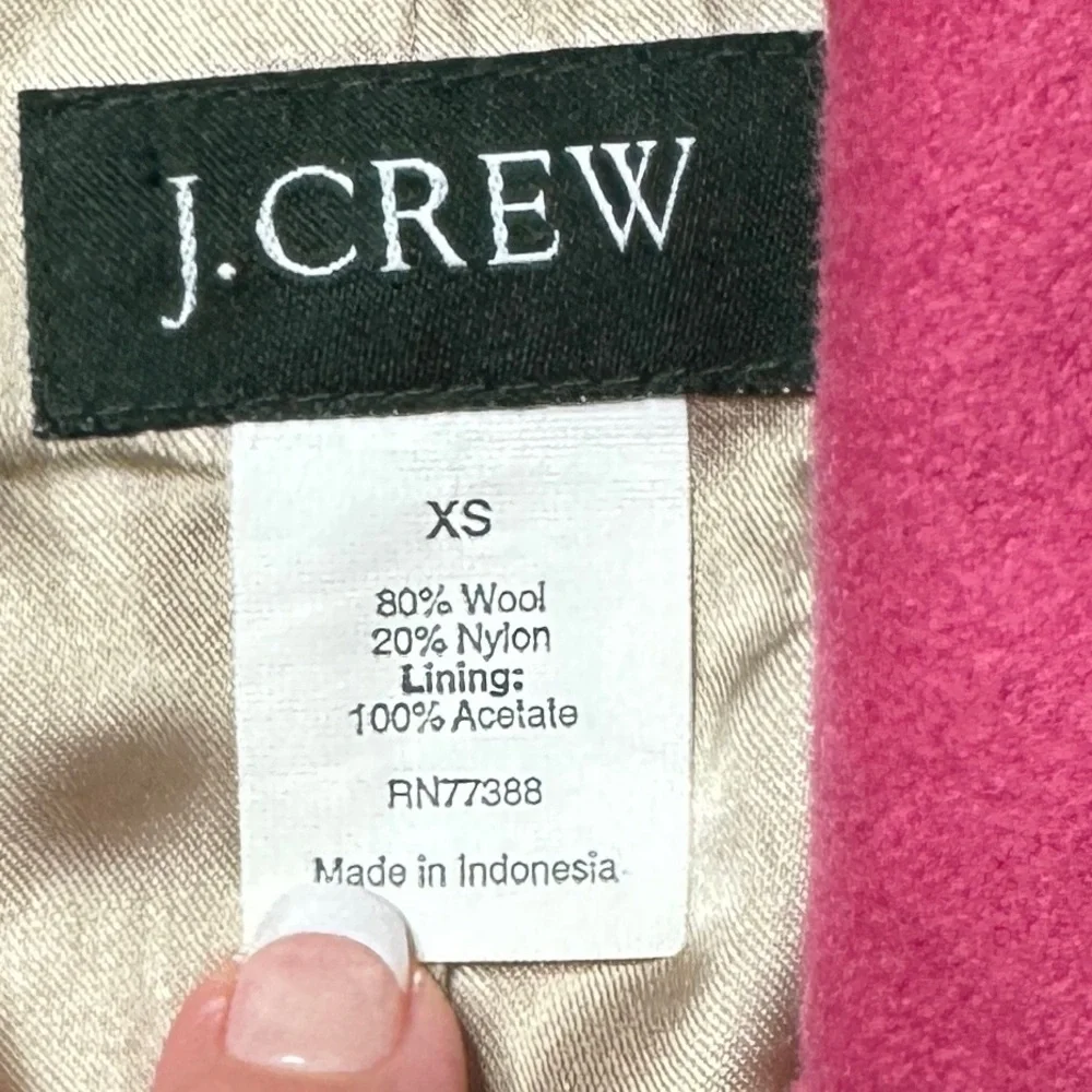 J. Crew Women’s Wool Blend Pink Pea‎ Coat Size XS - Picture 3 of 8